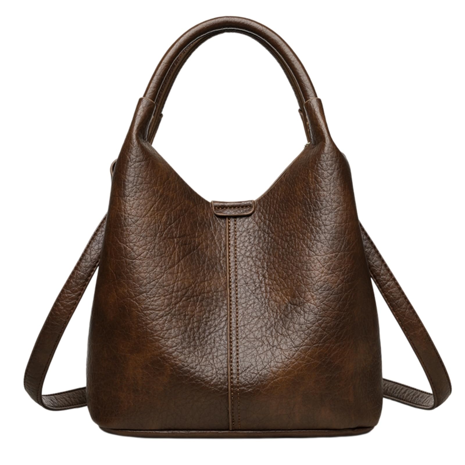 Kosmetiktasche Frauen Weiche Leder Eimer Tasche Stilvolle Tote Handtasche Vielseitige Schulter Crossbody Täglichen Gebrauch-Gray-China Mainland