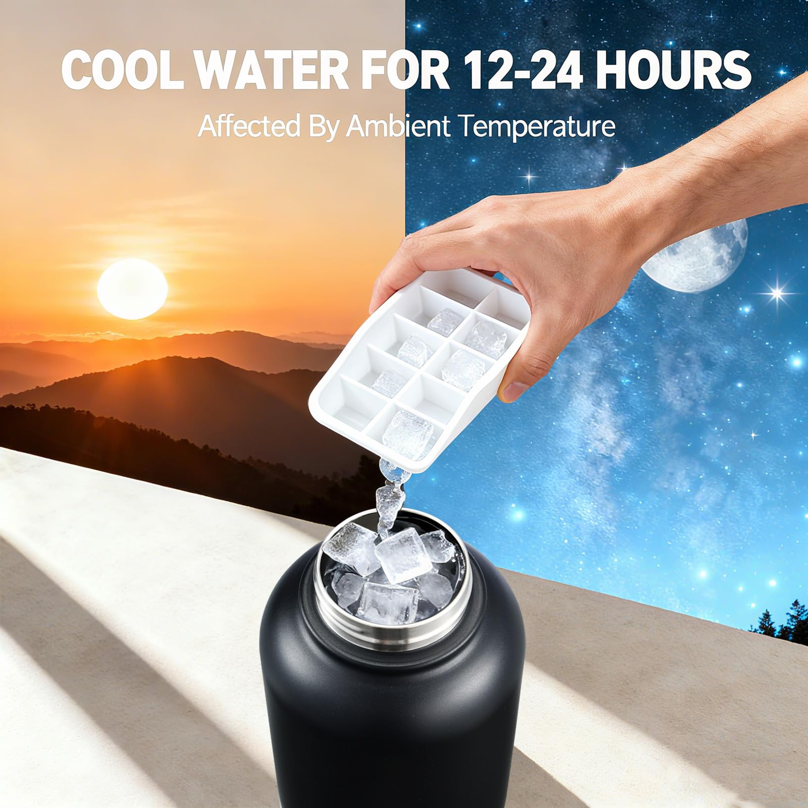 Cibaabo Insulated Dog Water Bottle with 2 Bowls, 32oz Travel Stainless Steel Double Wall Thermos, Portable Pet Dispenser, Gifts for Puppy Small Medium Dogs Walking Hiking and Camping - image 3