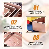 Vista 5 de UOIENRT Paquete de 2 bandejas para hornear de 9 x 7 pulgadas, bandeja antiadherente para hornear, bandeja rectangular para galletas, brownie, molde