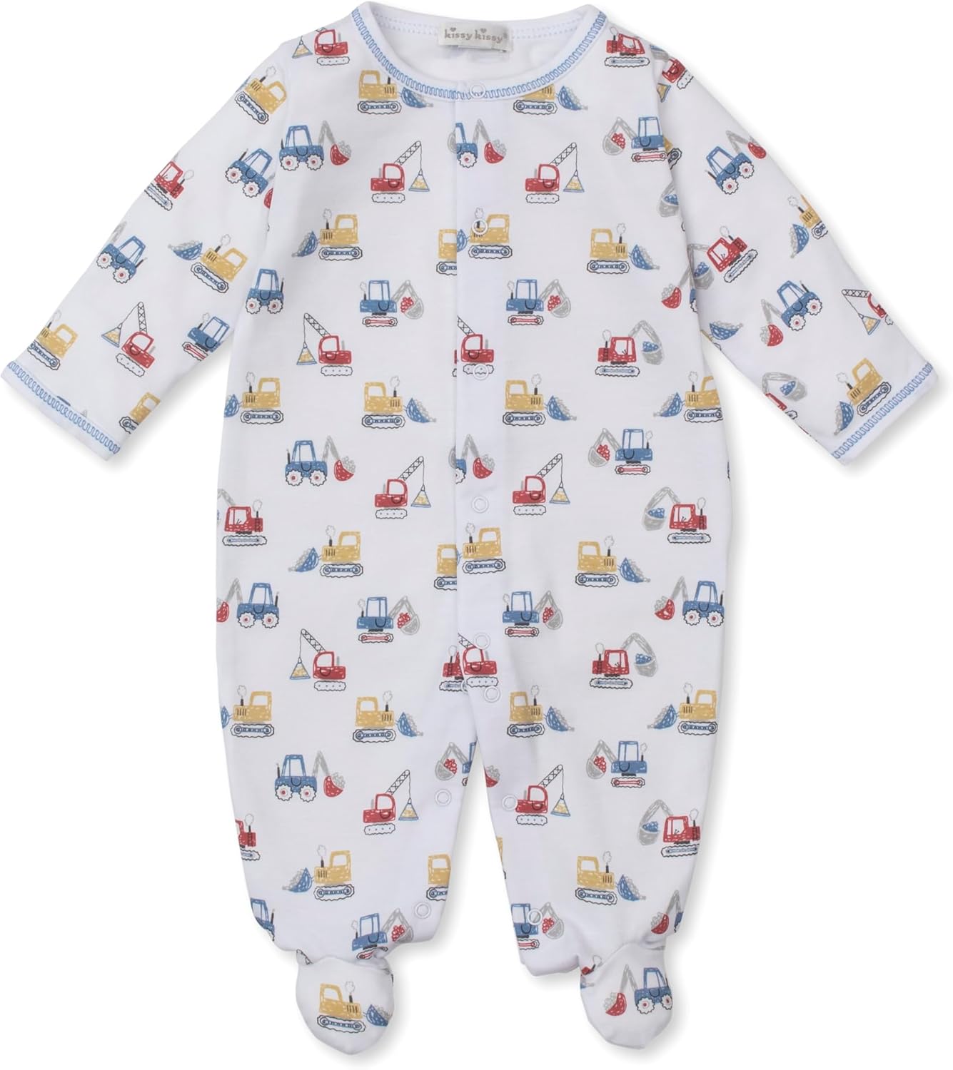 Kissy Kissy Baby Boys Infant Construction Diggers Print Footie