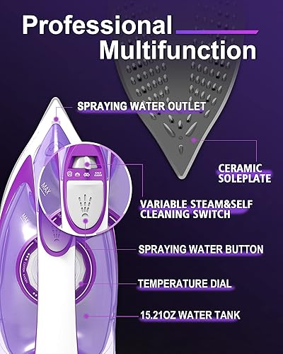 Vista 6 de Home Steam Iron Bundle Set, Efficient Ironing, Easy to Carry, Suitable for All Kind of Garments