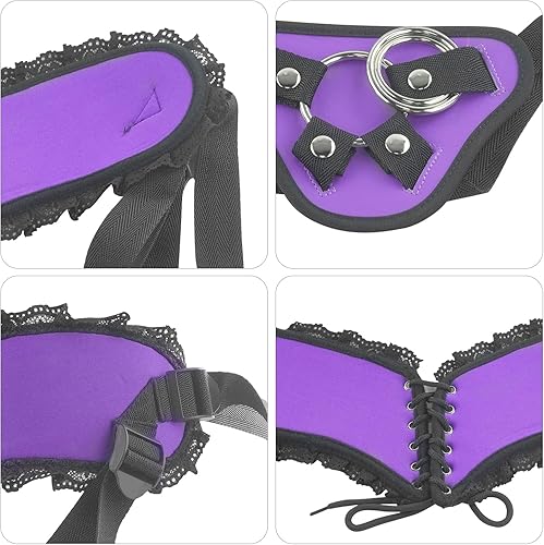 Miniatura 10 de Strap-on Harness Adjustable Adult Sex Toy with 3 Different Sized O-Rings Suction Cup Dildo Compatible Harness,Accommodates up to 59" Waist