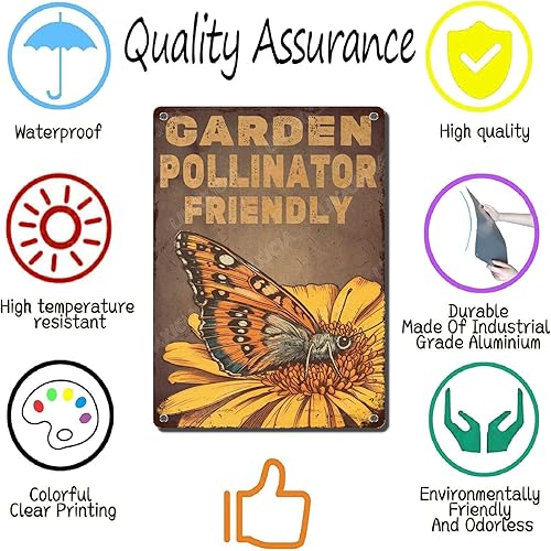 Vista 80 de LIUAXICIA Letreros de metal divertidos para jardín, letreros de metal con diseño de colibrí, para garaje, hogar, cafetería, bar, granja, pared