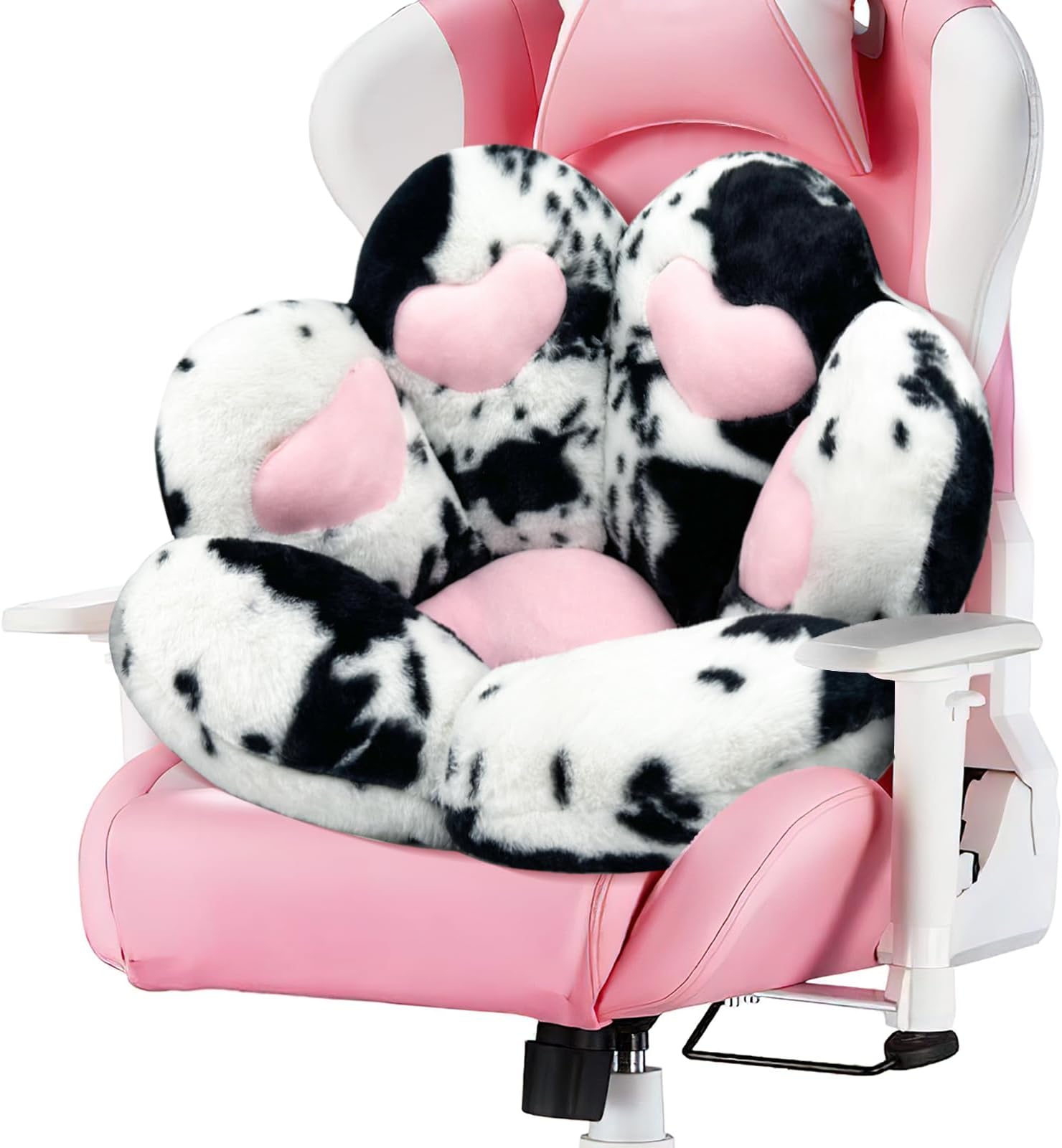 MOONBEEKI Cat Paw Cushion Chair Comfy Kawaii Plush Seat Cushions Shape Lazy Pillow for Gamer Chair 28"x 24" Cozy Floor Cute Seat Kawaii for Girl Gift, Dining Room Bedroom Decorate (Milk Cow)