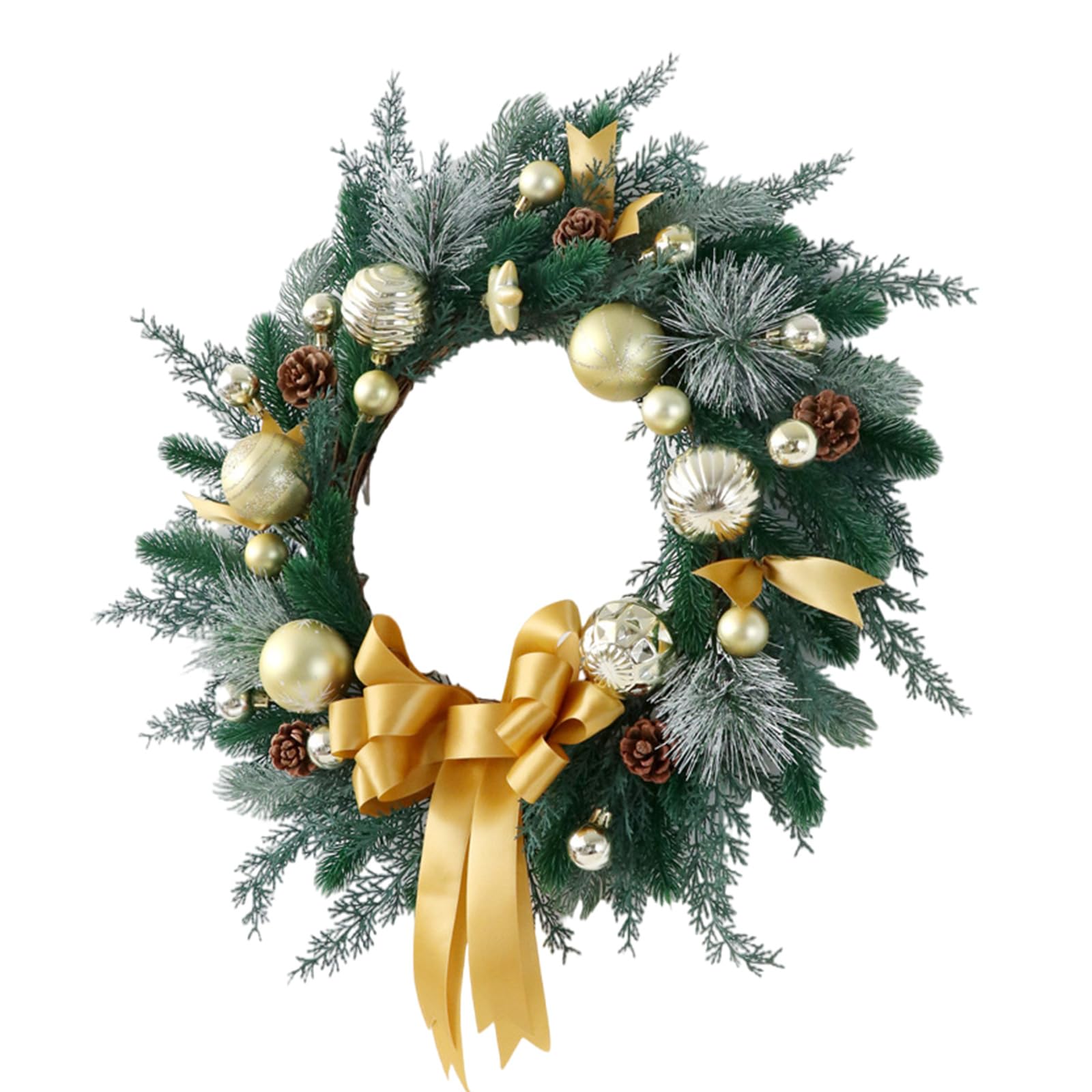 Amazon.co.jp: クリスマスリース人工リース松ぼっくりちょう結び冬