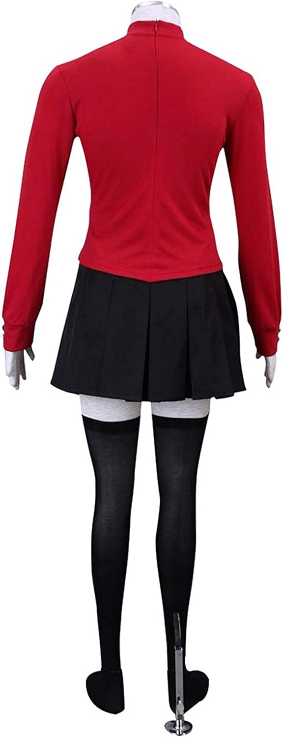 US Size Adult Women's Red High Collar Long Sleeve Cosplay Costume Dress