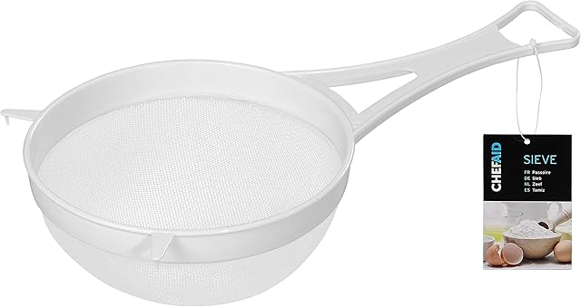 Chef Aid 18cm Nylon Mesh Plastic Strainer, White