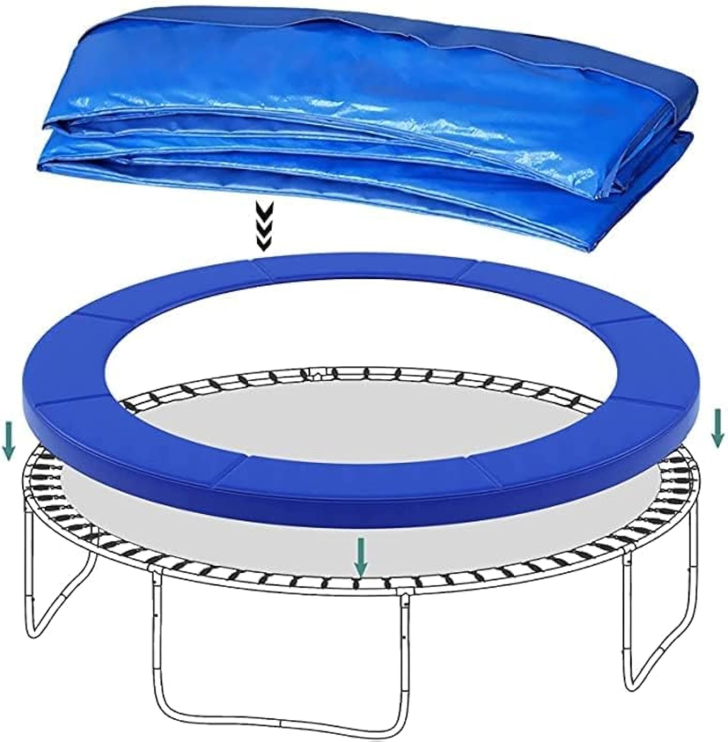 YEstge Trampoline Padding Replacement Trampoline Side Protective Cover Pad Jumping Bed Surround Safety Guard Spring Skirt Edge Protection-10FT-305cm