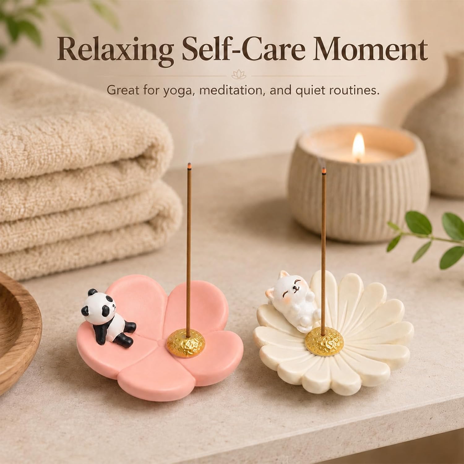 Resin Incense Holder for Sticks, Cute Incense Burner, Small, 2 Pack