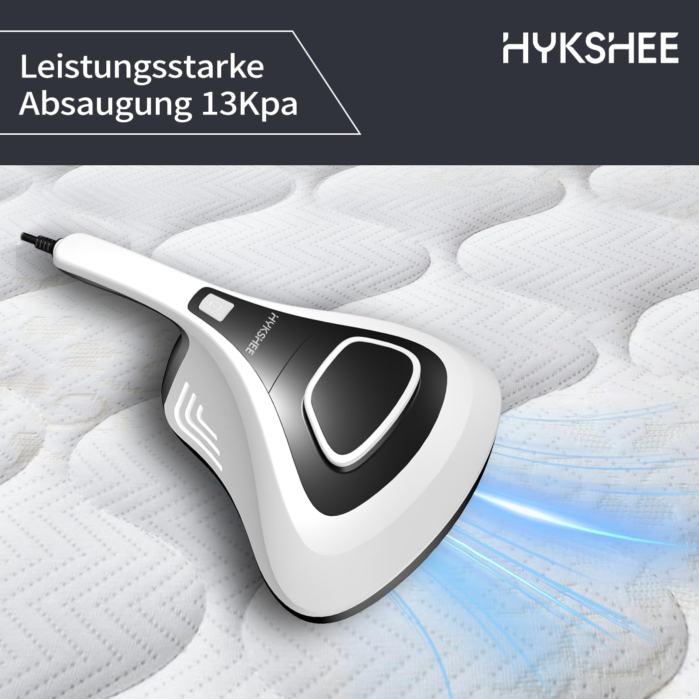 Milbensauger, Milbenstaubsauger, Sterilisiert Oberflächen mit UV-C Licht, Vernichtet bis zu 99,9% der Milben, ideal für Matratzen für Allergiker