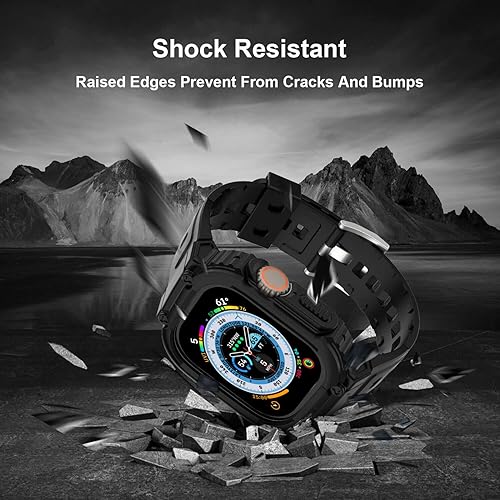 Miniatura 4 de Lasllaves Compatible for Apple Watch Band with Case, Shockproof Soft TPU Sport Watch Bands Wrist Strap with Protective Bumper Cover for iWatch Ultra