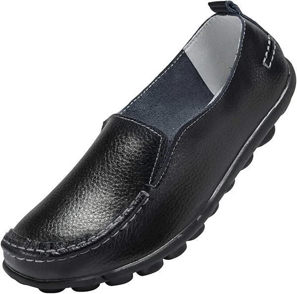 ANYUETE Women's Leather Loafers Comfortable Flat Shoes
