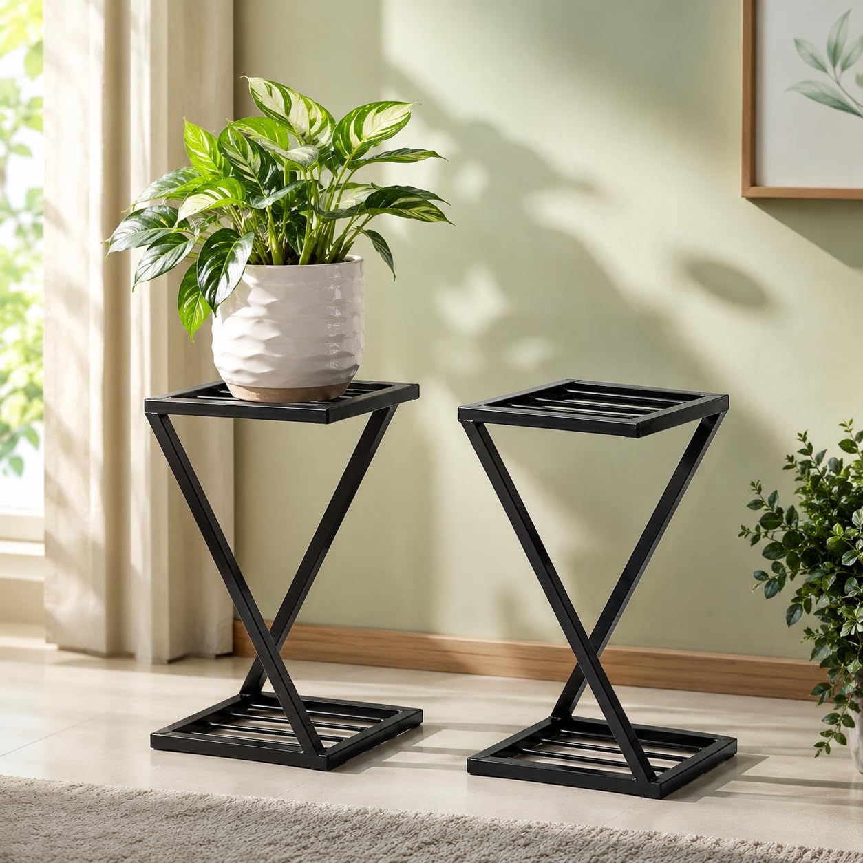 Metal Plant Stands - Modern Z & X Shape -2