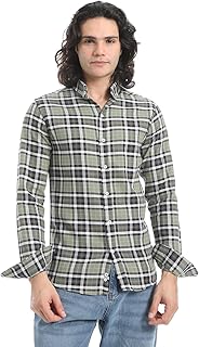 قميص كاجوال غربي كاروهات بقصة عادية للرجال من اندورا (عبوة من قطعة واحدة)