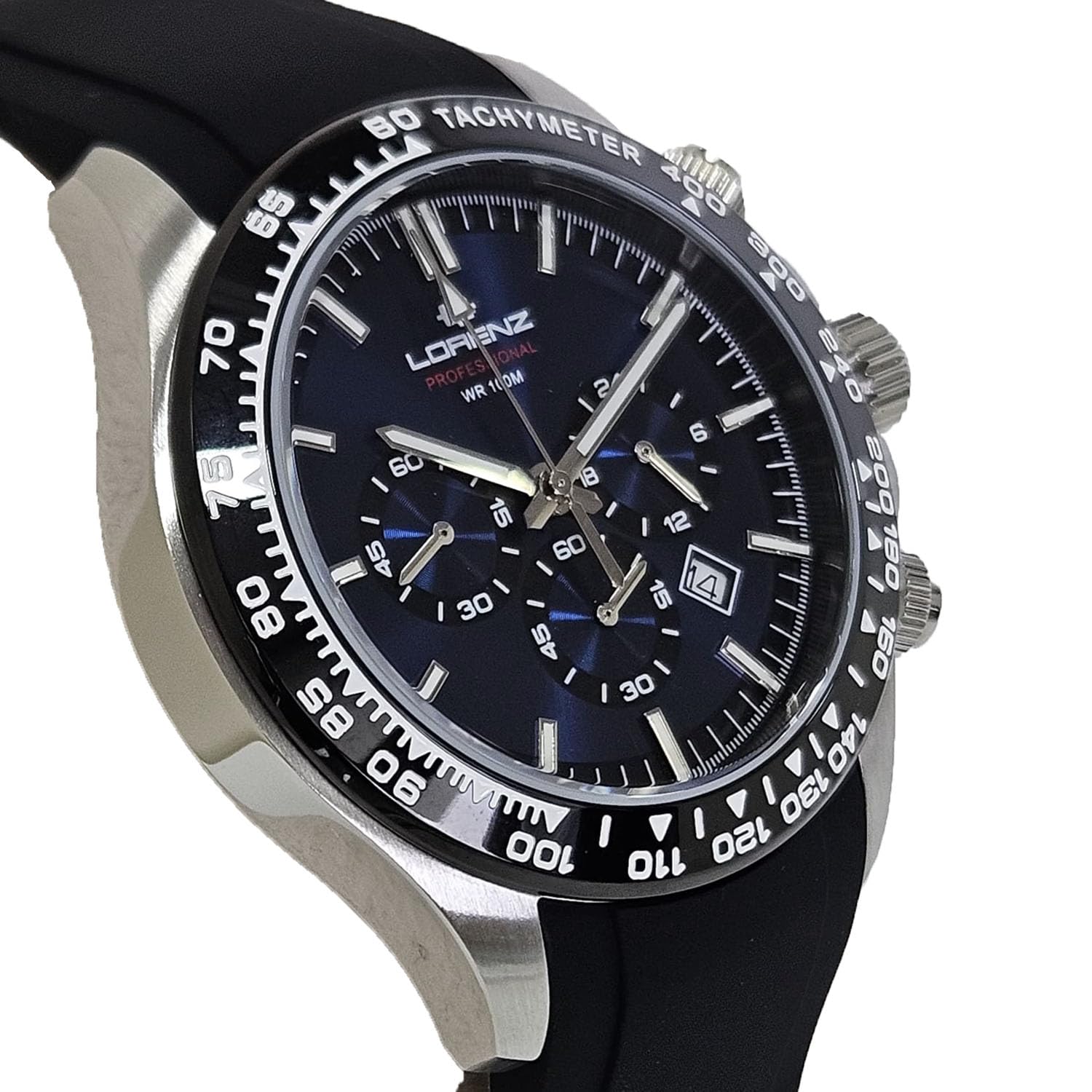 Lorenz Chrono 26175LL Cronografo da uomo con cinturino in gomma sub 100 metri