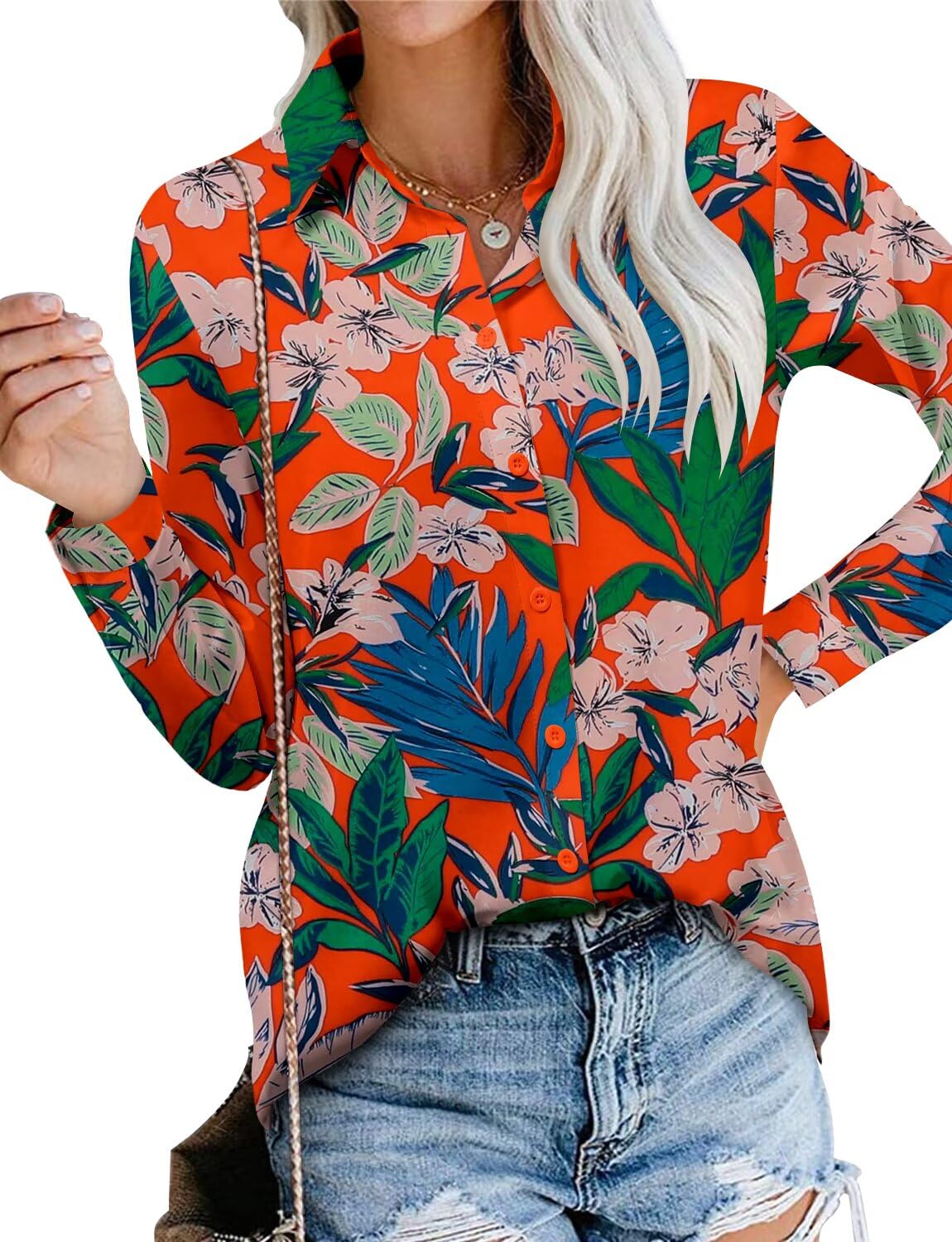 Magritta Long Sleeve Shirts for Women Fashion Button Down Blouse Tops