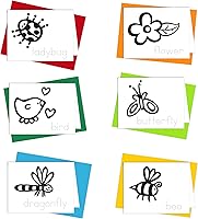 Vista 25 de Tarjetas para colorear: Happy Go Lucky Stationery Juego de 6 tarjetas para que los niños coloreen y practiquen la escritura de cartas, 100%