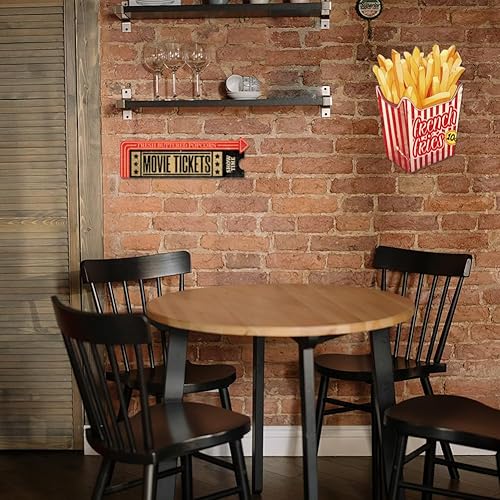 Miniatura 7 de SUPERDANT Letreros de metal con diseño de papas fritas y papas fritas vintage, letrero de metal retro, letrero de arte vintage para restaurantes,
