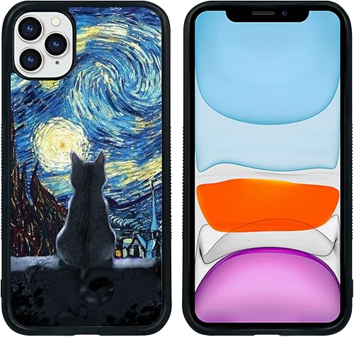 Miniatura 2 de Funda negra para iPhone 11 Pro Max de 6.1 pulgadas, diseño de patrón antideslizante y absorción de golpes, marco de gel de sílice suave, funda negra