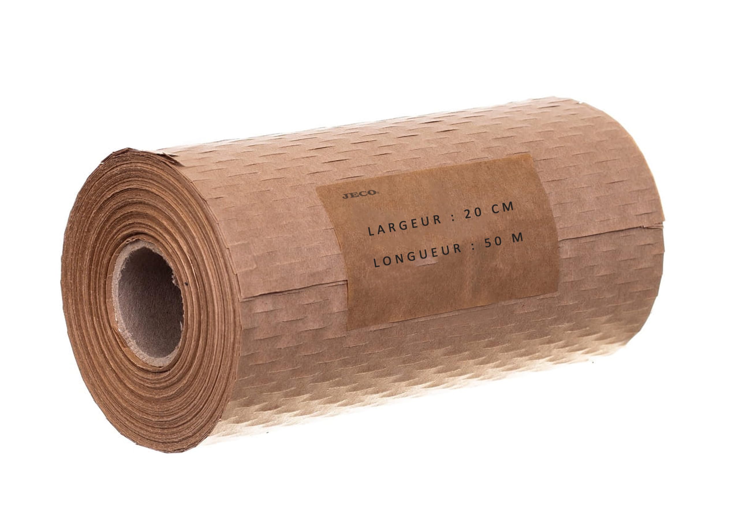 Jeco - Lot de 6 rouleaux de papier kraft en nid d’abeille 20cm x 50m Emballage écologique pour protection, rembourrage, emballage cadeaux, déménagement, remplace le film bulles
