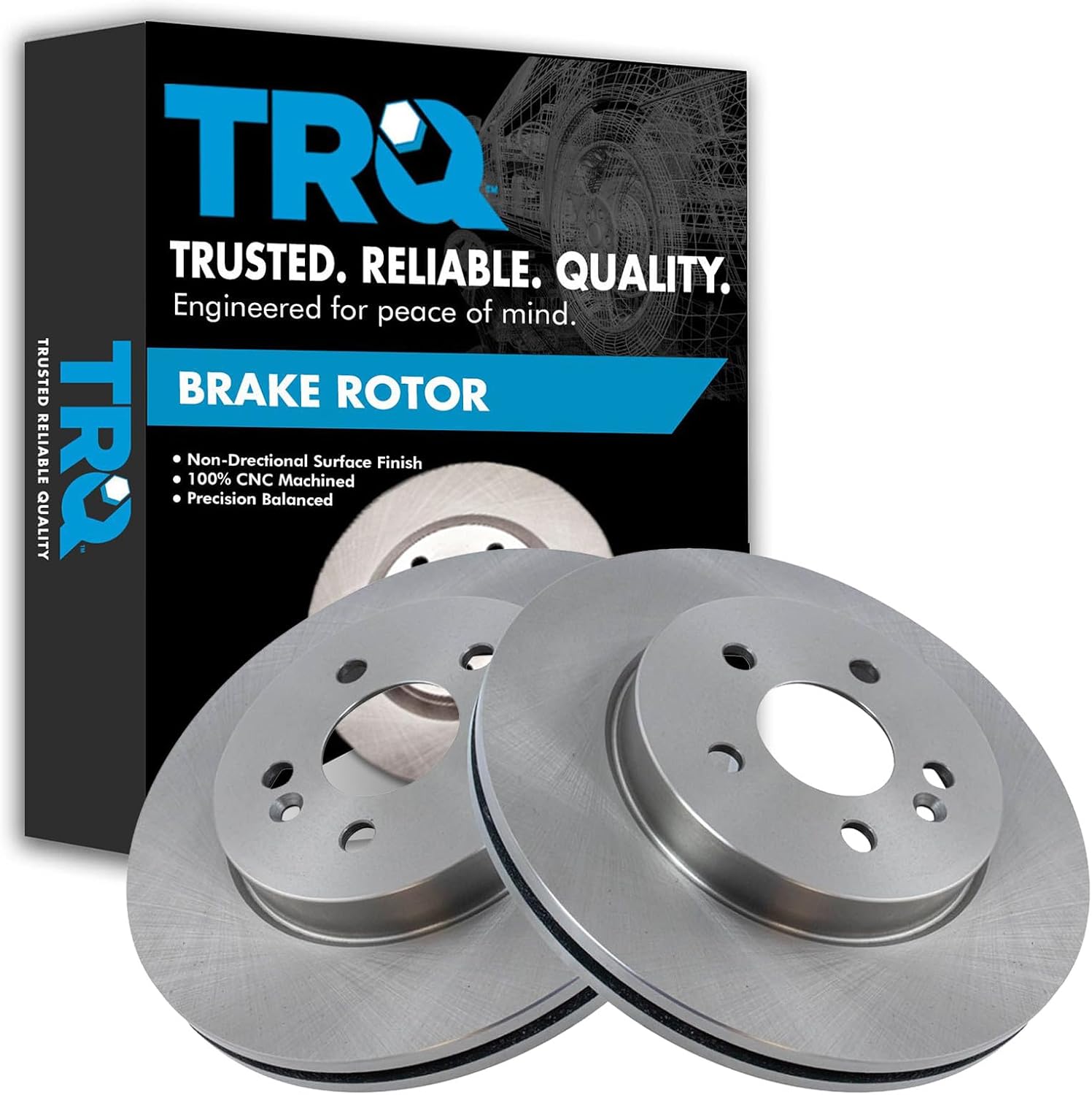 TRQ Front Brake Rotors Set Vented Compatible with 1998-2003 Mercedes-Benz ML320 2003-2005 ML350 1999 ML430