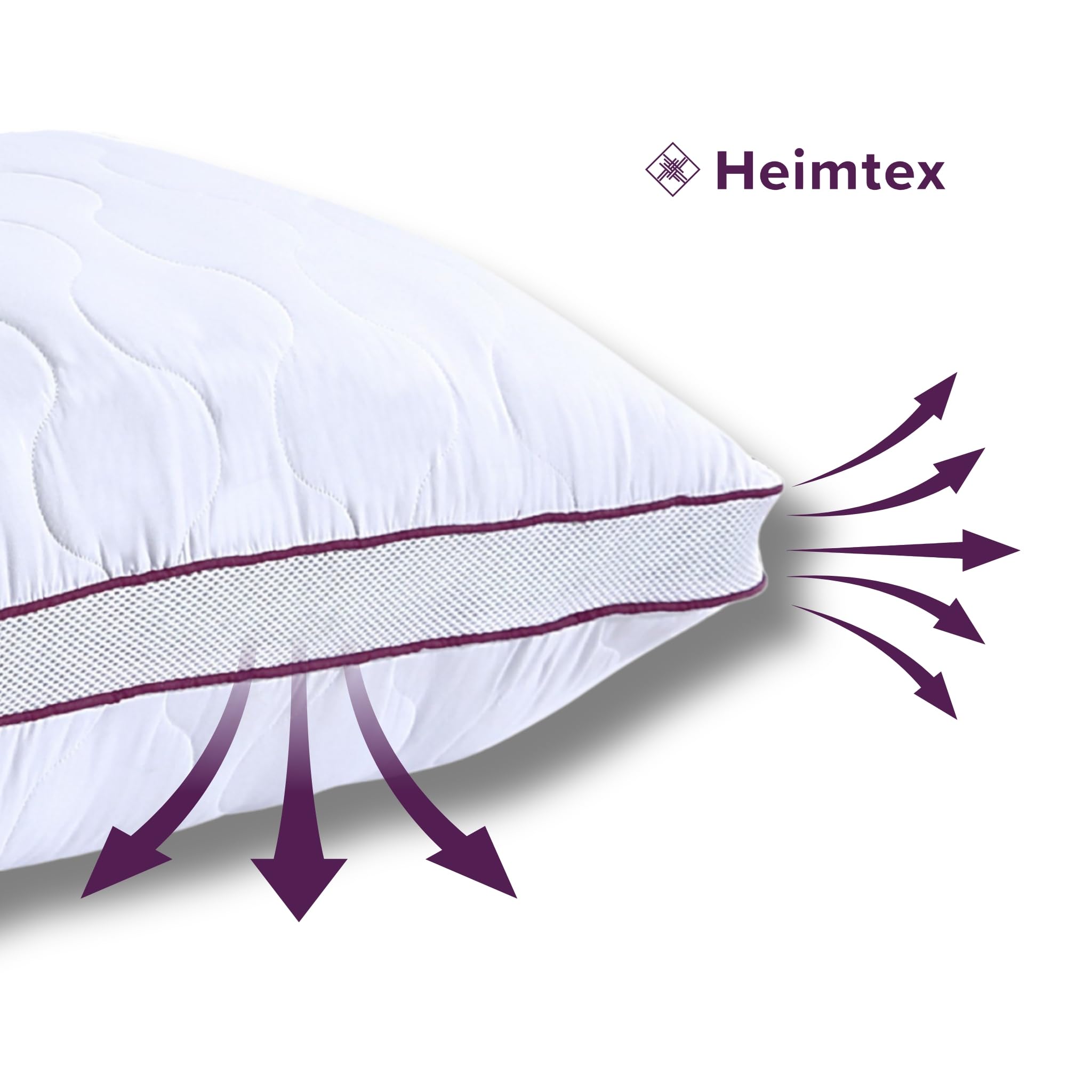 Kopfkissen 80x80 cm – Atmungsaktives Mikrofaser Kissen mit Airflow-Netz, verstellbare Füllung mit Reißverschluss, waschbar, weich & stützend – Made in Germany – 1er oder 2er Pack (2er-Pack)