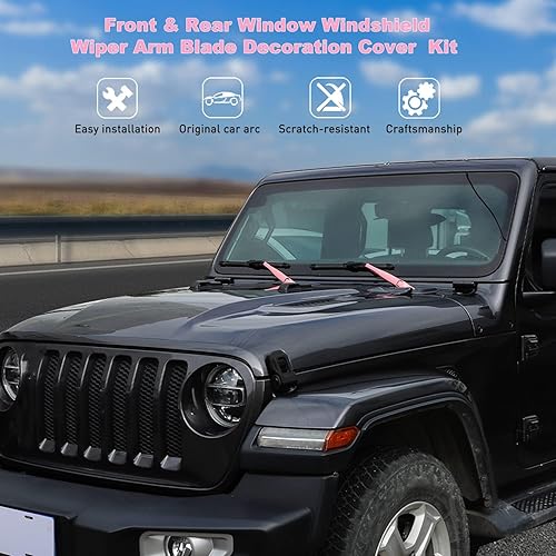 Miniatura 8 de Kit de embellecedores para limpiaparabrisas delantero y trasero para Jeep Wrangler JL JLU y Gladiator JT 2018-2021 (cromado)