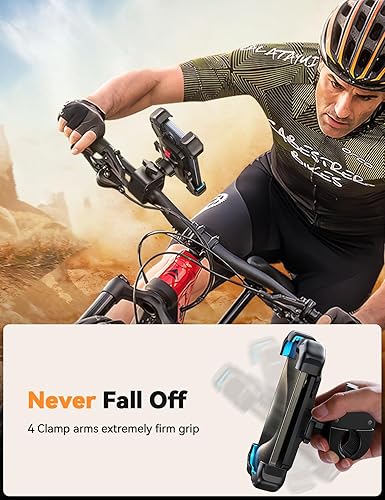 Miniatura 31 de JOYROOM Soporte de teléfono para motocicleta, [1s bloqueo automático] [100 mph militar antivibraciones] Soporte de teléfono de bicicleta para Negro