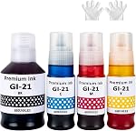GI-21 G3270 G3260 Ink Bottles Compatible for Canon 21 GI-21 GI21 Ink Refill Bottles Set, Compatible for Canon PIXMA G3270 G3260 G3290 G3272 G4280 G4270 G2270 G2260 G1220 G1230 Printer 4-Pcs, BK/C/M/Y