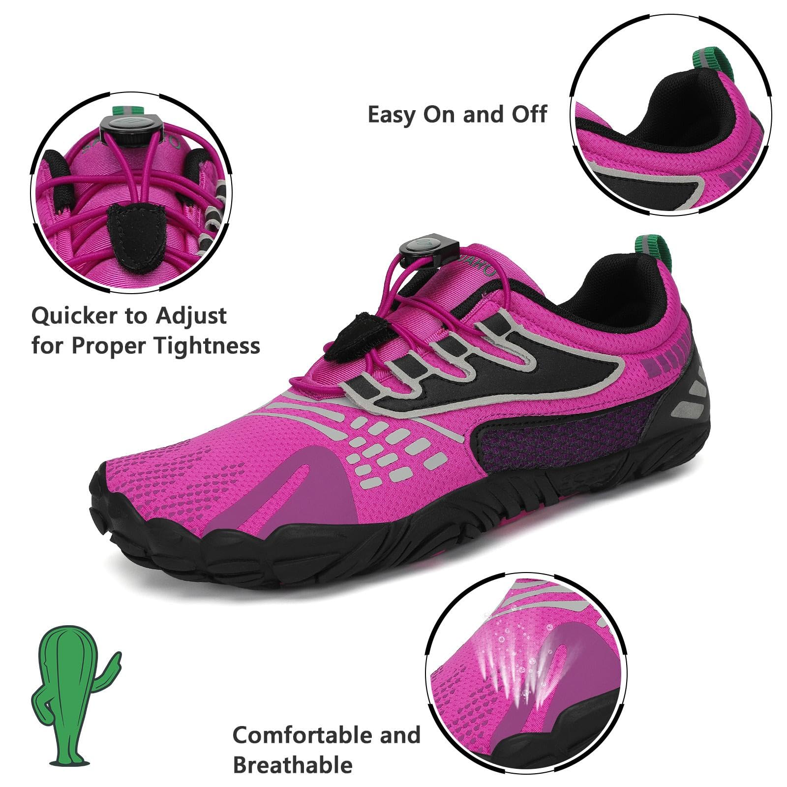 Saguaro Femmes Hommes Minimalistes Chaussures de Trail Running Fitness