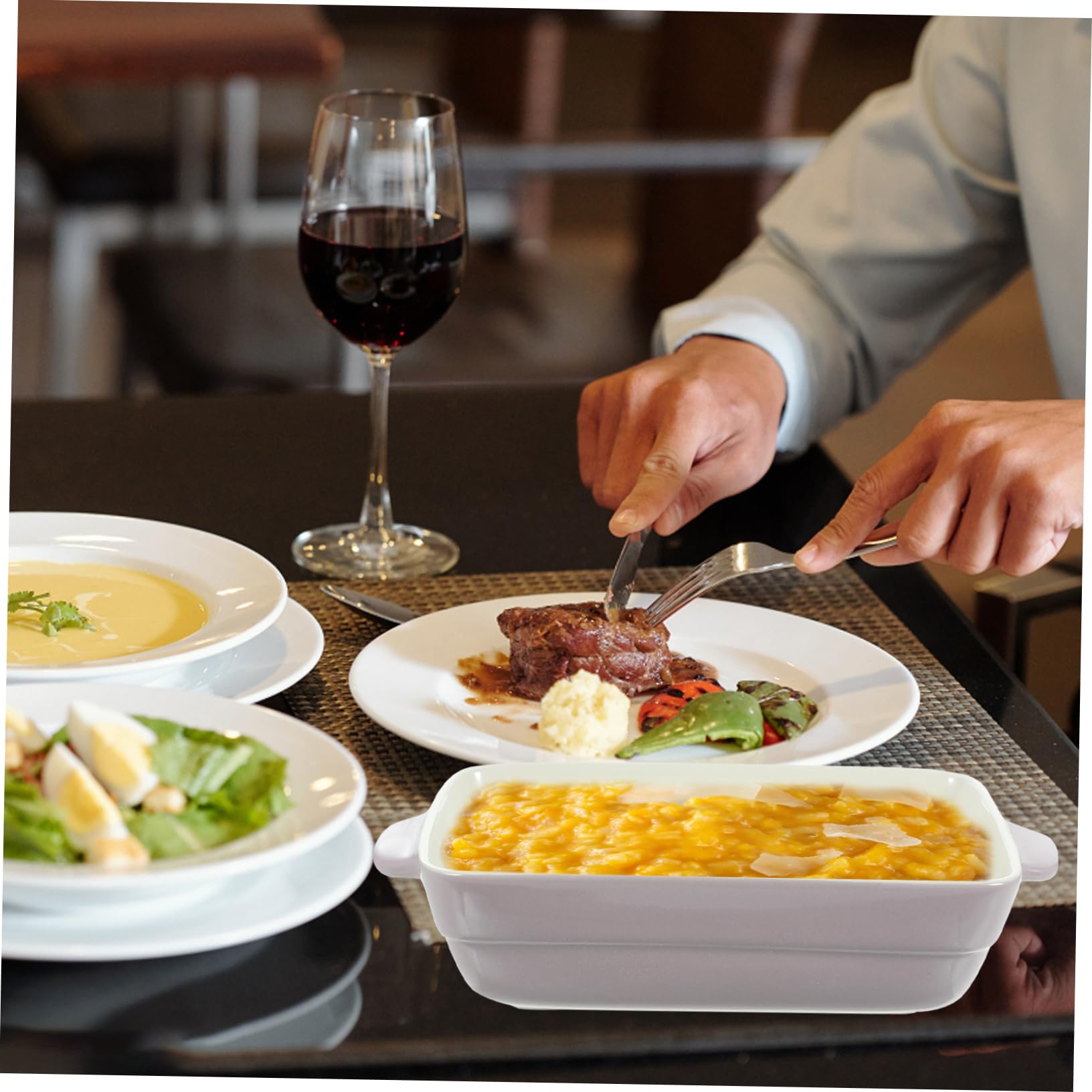 CIYODO Baking Tray with Binaural Handles Non Stick Rectangular Oven Cake Pan for Birthday Cakes Bbq and Home Kitchen Use Easy Clean Bakeware White