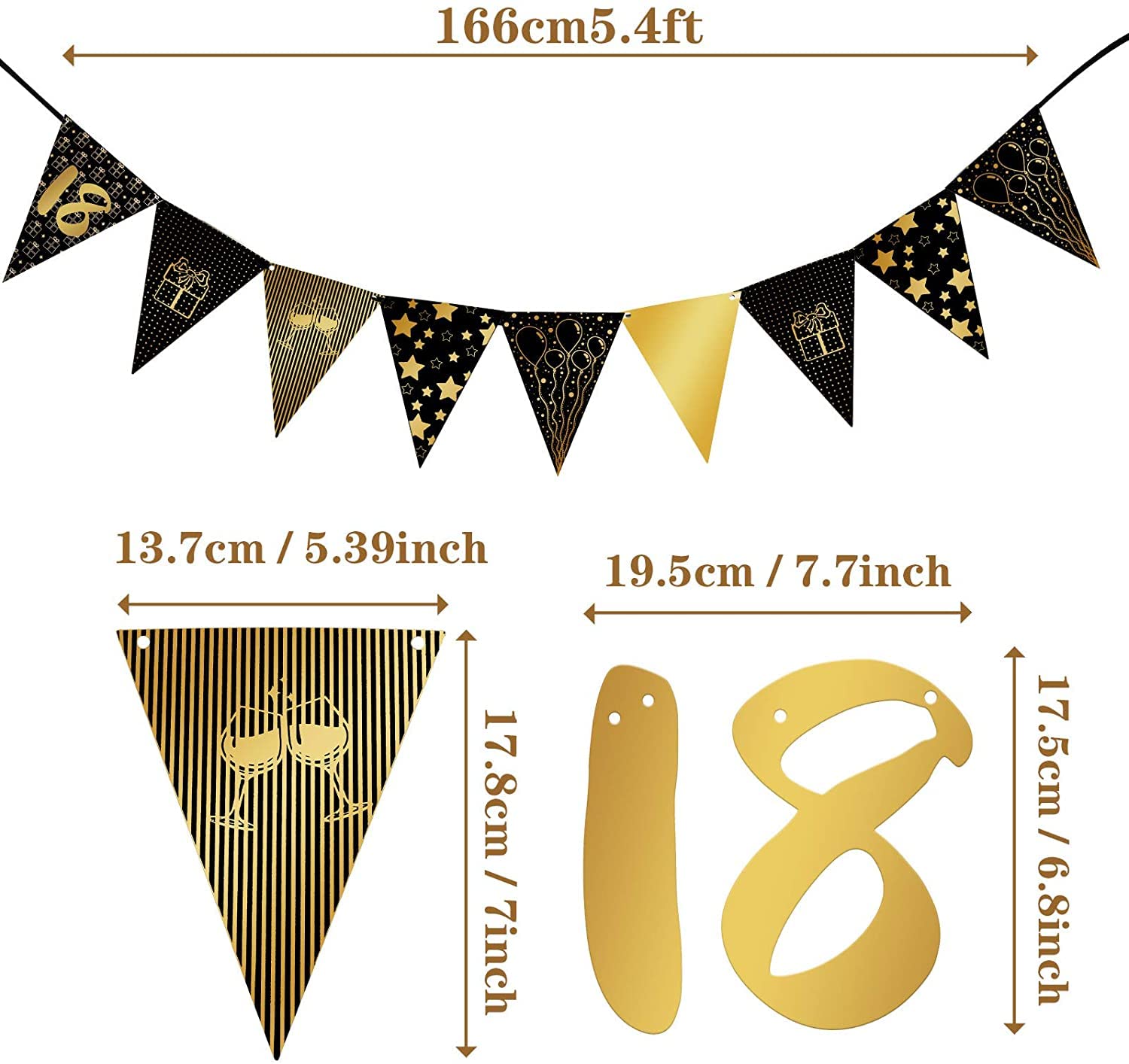 YEJIKJ Decoratie 30e verjaardag jongen, 30e verjaardag tafeldecoratie man vrouwen, 30e zwart gouden decoratieve ballonnen, 30 jaar Happy Birthday feestdecoratieset met windlicht confetti servetten