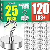 Vista 18 de MIKEDE, ganchos magnéticos, ganchos de imanes de neodimio de alta resistencia de +85 libras, ganchos magnéticos negros para nevera, ganchos