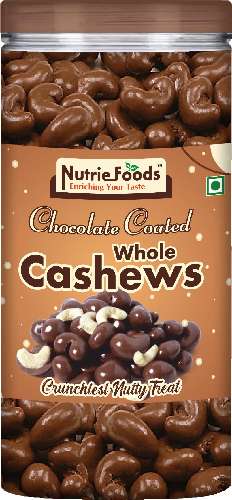"NUTRIEFOODS" Enriching Your Taste - Chocolate Coated Whole Cashew | Roasted & Crunchy | A Luxurious Blend (200g)