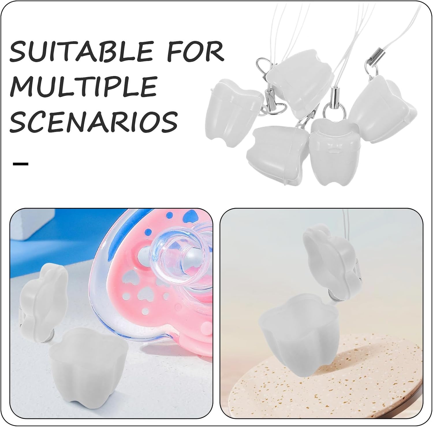 5pcs Baby Tooth Storage Box with Hanging Rope for Boys and Girls image 3