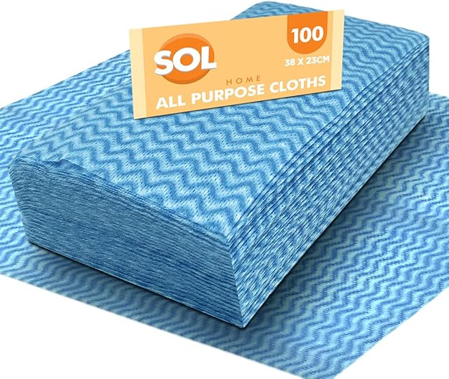 100pk All Purpose Cloths | Disposable Cloths to Clean Surfaces | J Cloths Style Blue Cloths | Disposable Cleaning Cloths for Kitchen, Bathroom, Window | Soft and Absorbent Jay Cloths Cleaning Clothes