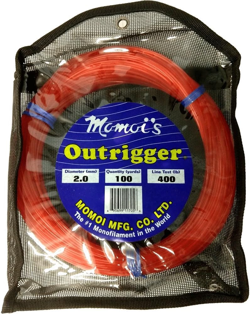 Momoi Outrigger Monofilament Rigging Kit – 400 lbs. Line Test – 100 Yards – Dark Red