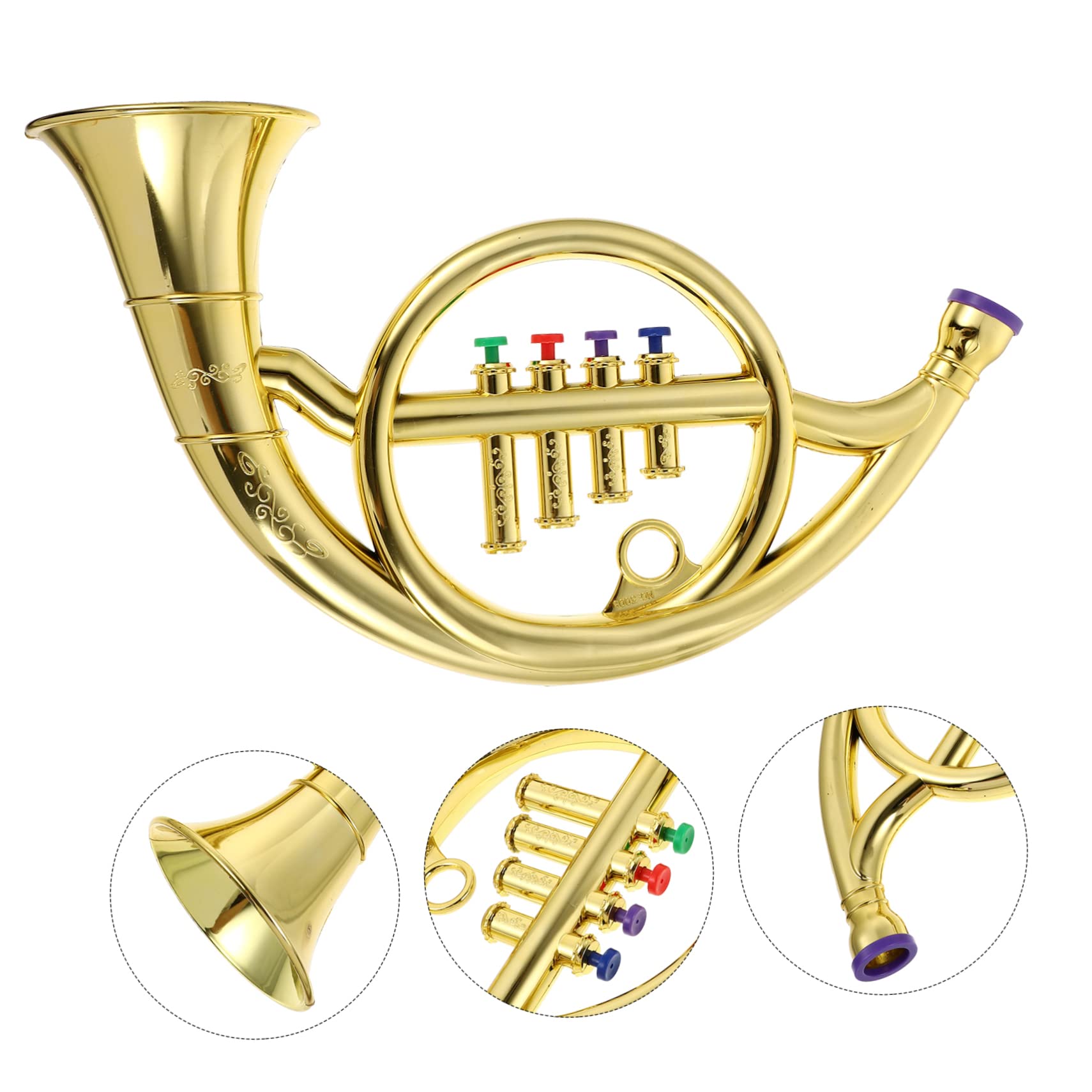 ifundom 1Pc Modello Di Corno Corno Simulato Giocattolo Per Bambini Strumenti Musicali Giocattoli Bambini i i Per Simulato Francese Prop Per Le