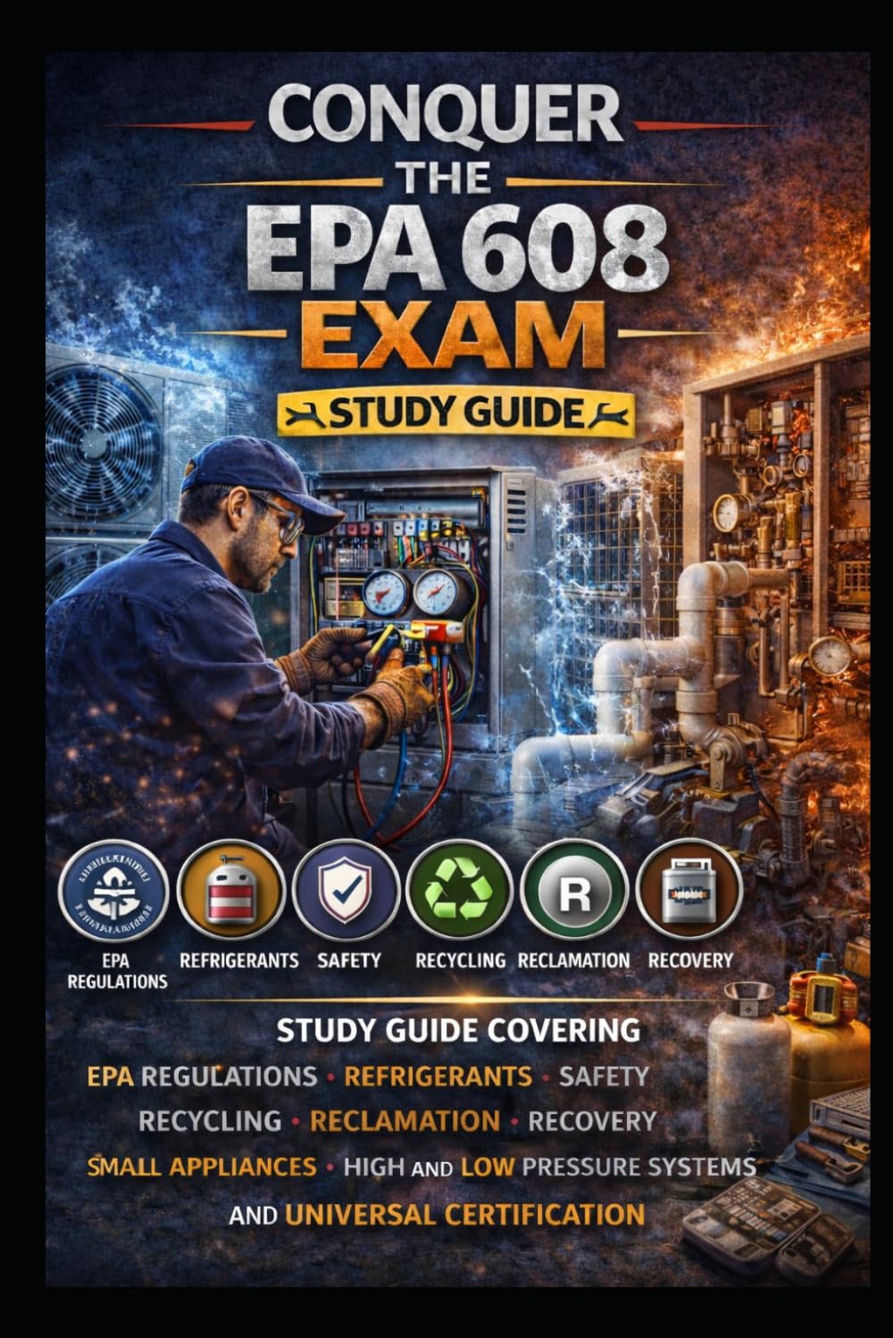 Conquer the EPA 608 Exam: Study Guide Covering EPA Regulations, Refrigerants, Safety, Recycling, Reclamation, Recovery, Small Appliances, High and Low ... Certification (Skilled Trades Exams)