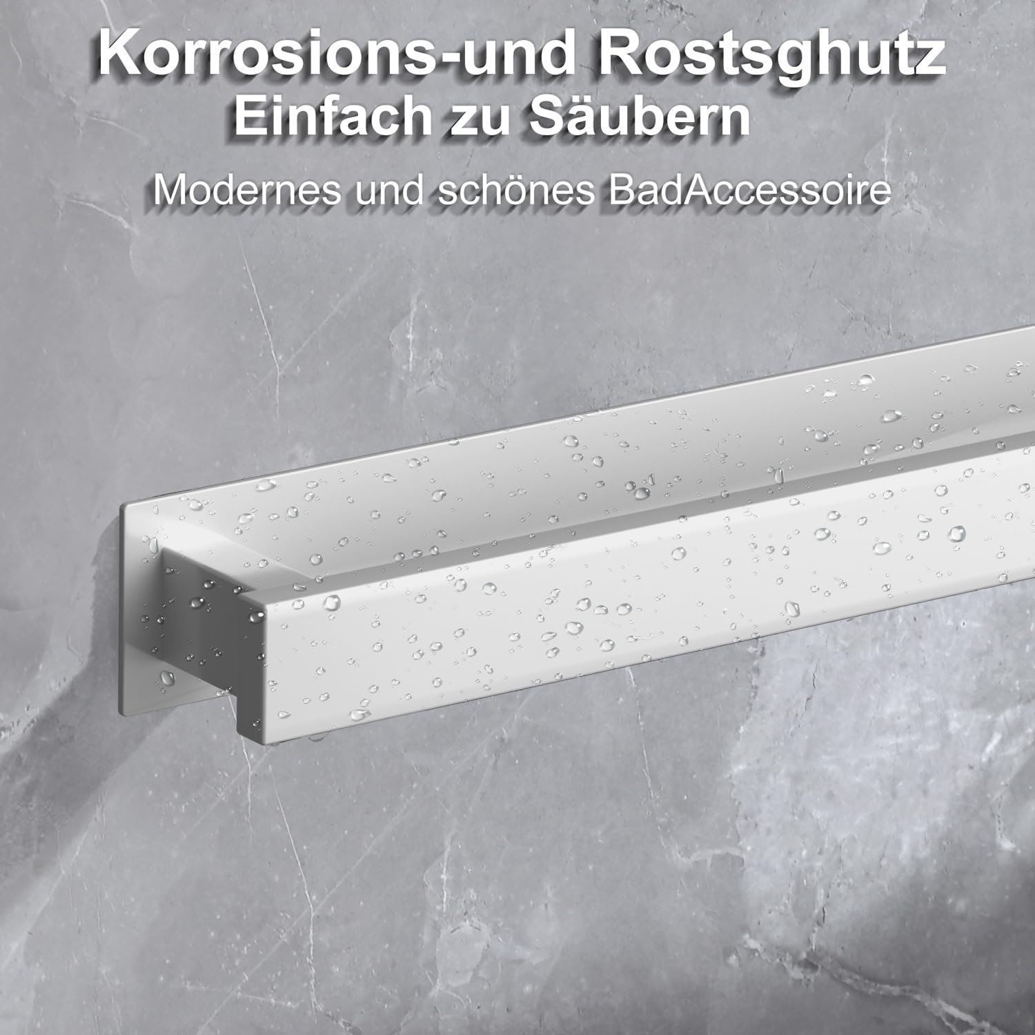 Lot de 2 porte-serviettes autocollants muraux sans perçage - 40 cm - En acier inoxydable - À coller sur les accessoires de salle de bain/cuisine (blanc)