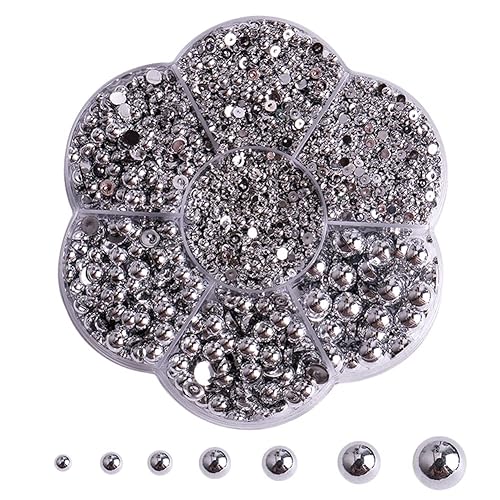 5800 piezas de medias perlas para manualidades, perlas de espalda plana para hacer obras de arte, accesorios de diamantes de imitación de bricolaje,