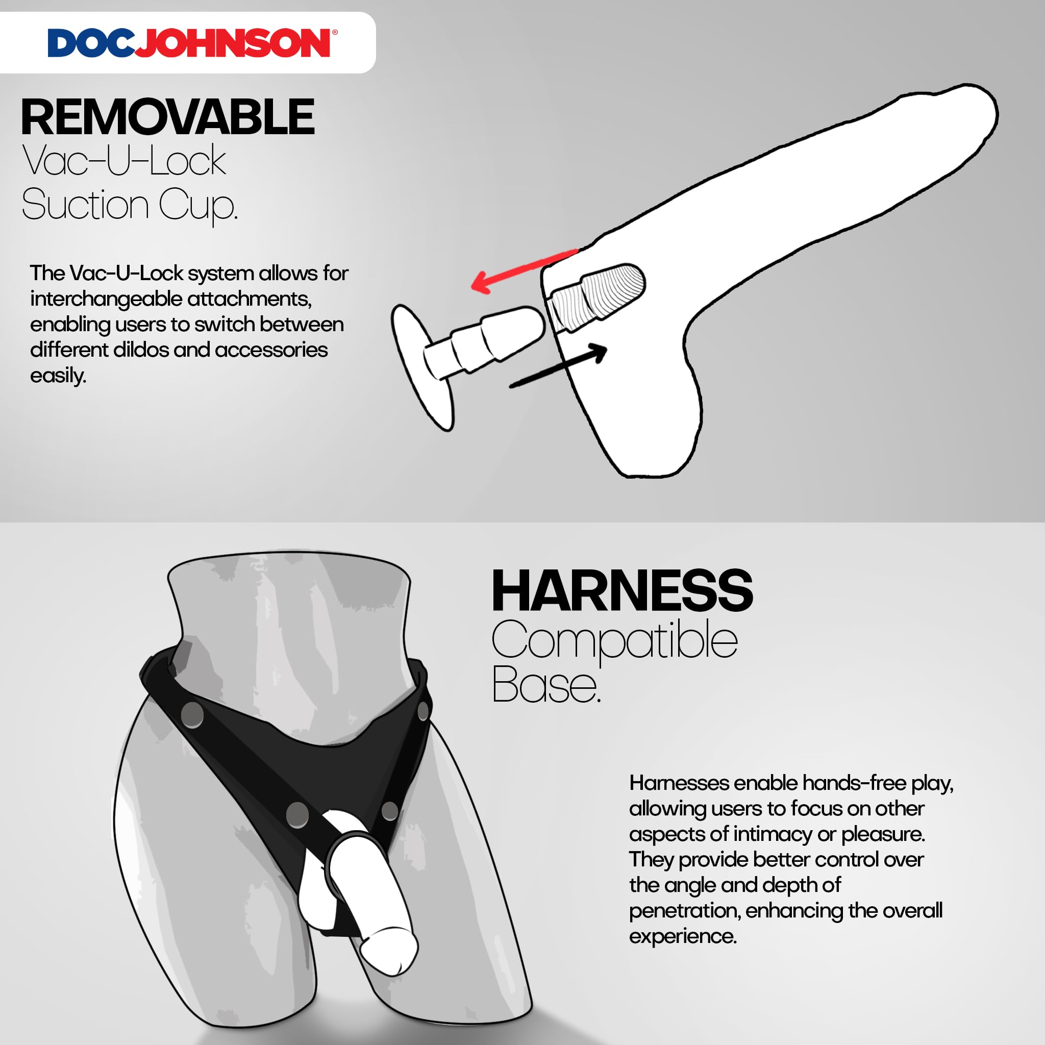 Doc Johnson Signature Series - Owen Gray - 9 Inch Realistic ULTRASKYN Dildo with Removeable Vac-U-Lock Suction Cup - F-Machine & Harness Compatible - for Adults Only, Vanilla