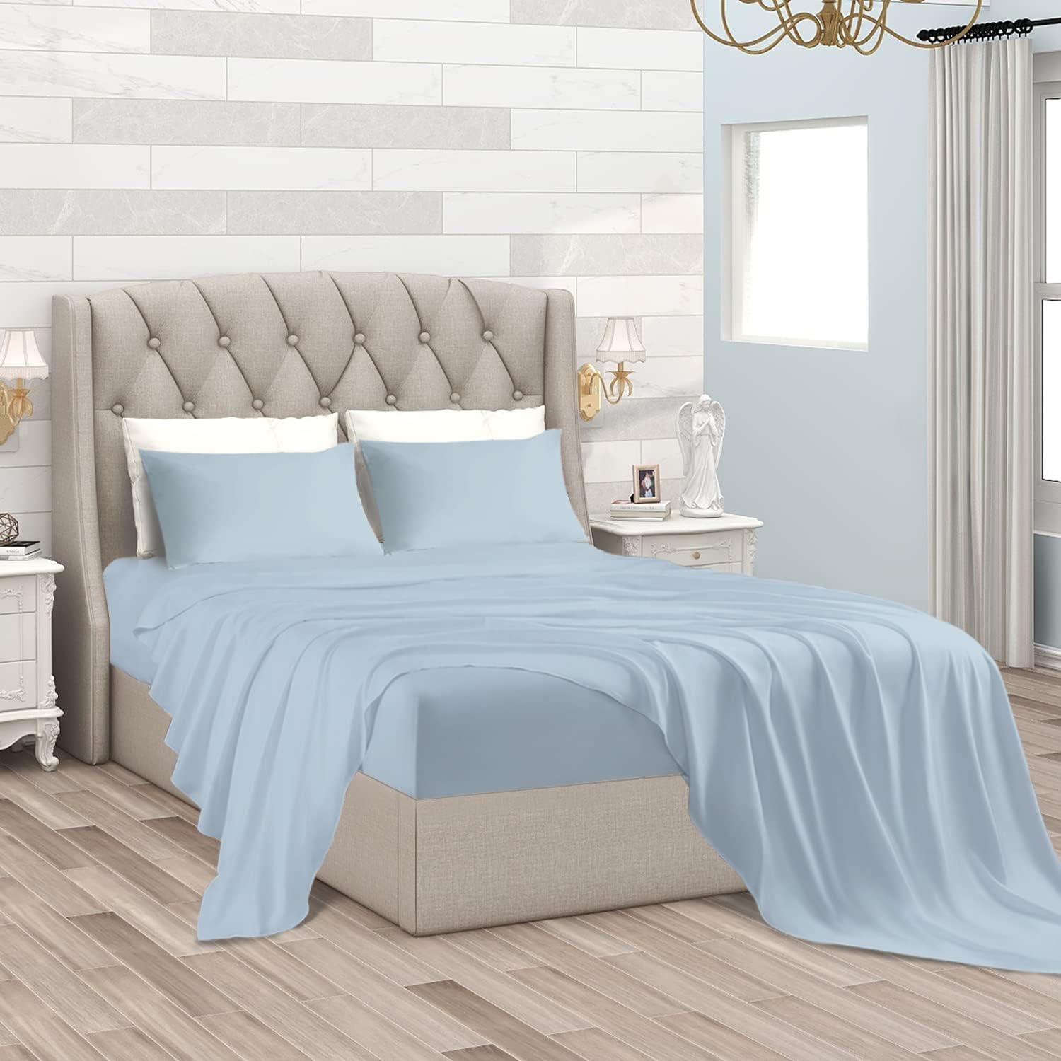 HENGWEI Bamboo Cooling Sheets for Hot Sleepers,Cooling Queen Sheets 100