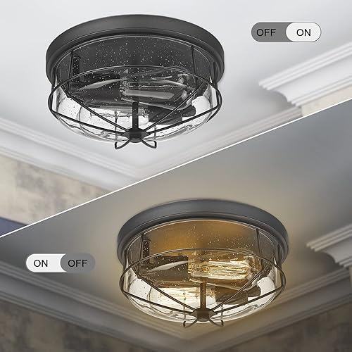 Miniatura 2 de Darkaway Lámparas de techo empotradas con pantalla sembrada, luz de techo interior y exterior para pasillo, entrada, dormitorio, porche, cocina,