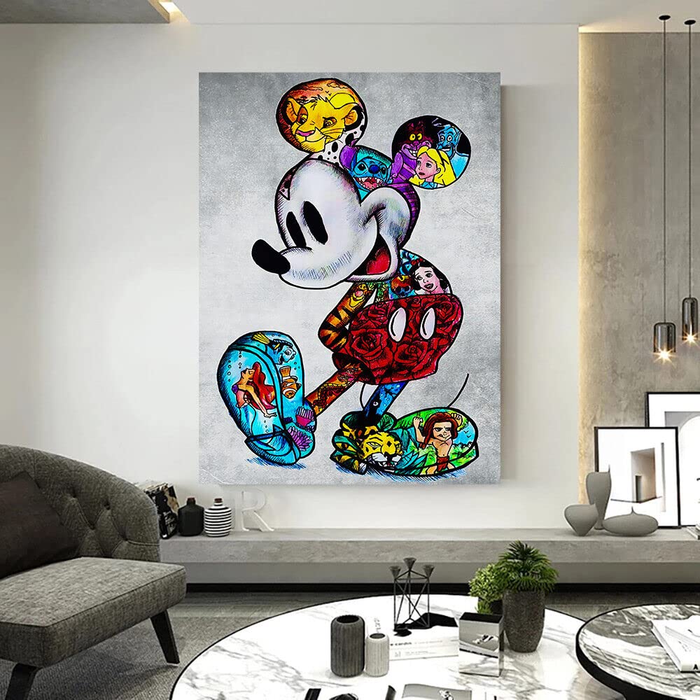 Toile Murale Mickey Mouse Pop Art - Impression Haute Qualité 60x40 Cm Magic Canvas Art