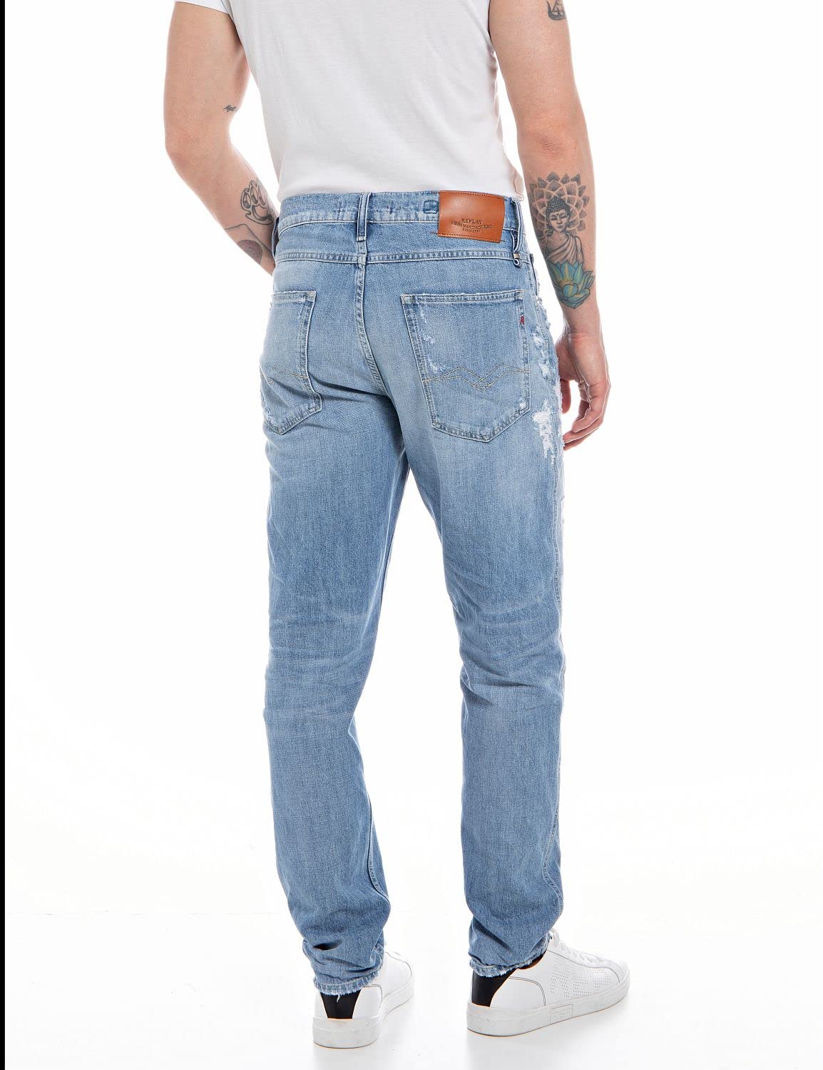 Replay Herren Jeans Sandot Tapered-Fit, Light Blue 010 (Blau), 31W / 34L – Ansicht 2