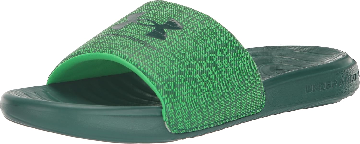 Under Armour Men's Ansa Graphic Fixed Strap Slide Sandal, (308) Green Screen/Greenwood/Greenwood, 10