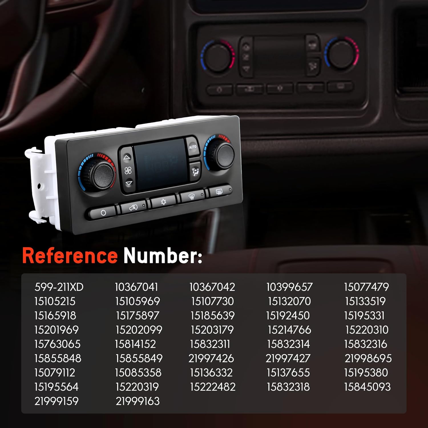 599-211XD Climate Control Module AC Control Panel Fit for 2003-2007 Chevy GMC Buick Cadillac Hummer H2 Vehicle - Silverado Sierra 1500 2500 3500 Tahoe Suburban Avalanche Yukon XL Trailblazer Envoy