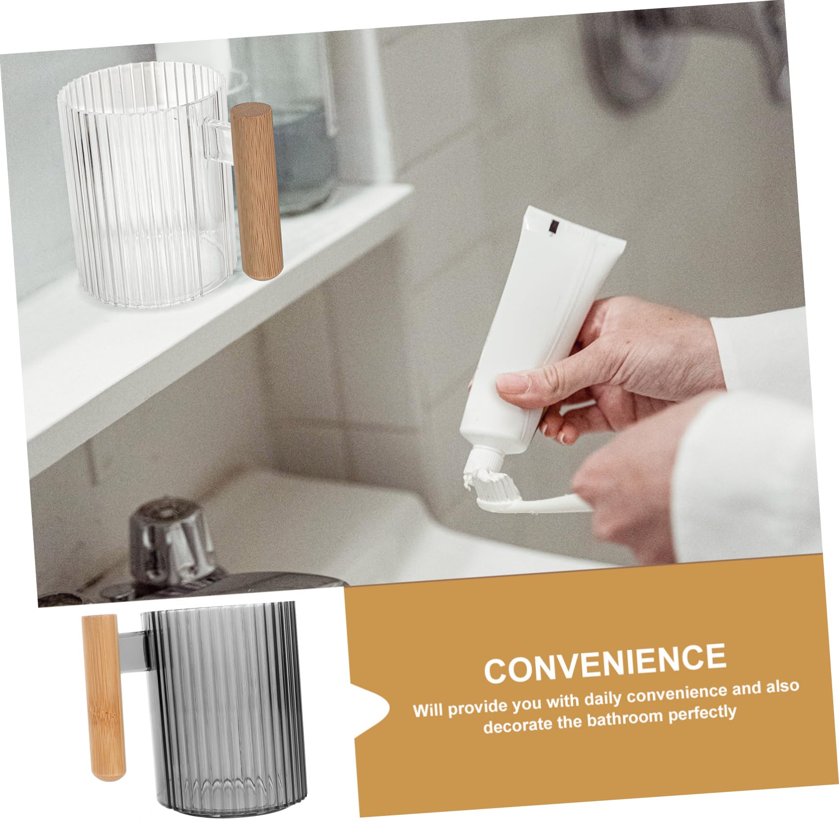 PRETYZOOM Mouthwash Cup Set for Toothbrush Storage 4pcs Unbreakable Plastic Tumbler for Daily Use Smooth and Comfortable Grip