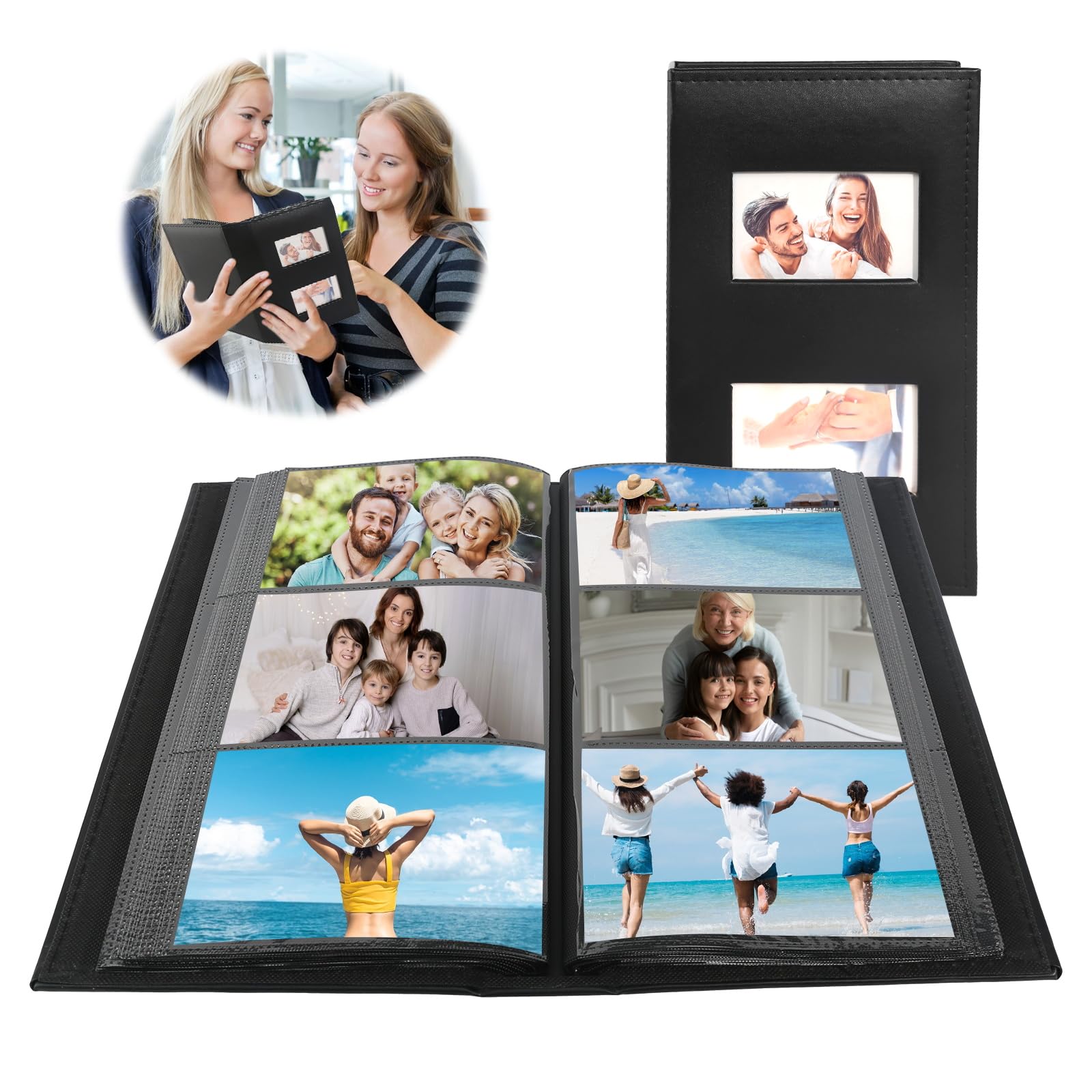 Album fotografico da 10 x 15 cm, 152 tasche, copertina in pelle PU